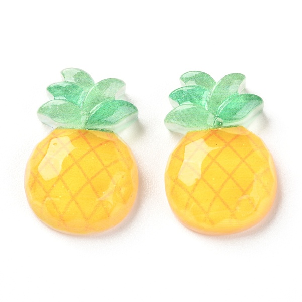 

PandaHall Transparent Resin Decoden Cabochons, Pineapple, Yellow, 22x15.5x6mm Resin Fruit Yellow