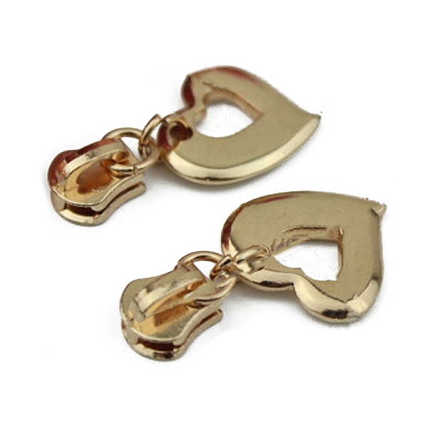 

PandaHall #5 Alloy Zipper Puller, for Garment Bag Accessories, Heart, Light Gold, 4.5x2.5cm Alloy
