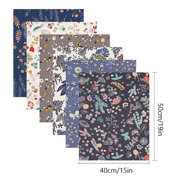 

PandaHall GORGECRAFT 6pcs 20" x 16" Printed Floral Cotton Fat Quarters Fabric Bundle Squares Patchwork for DIY Sewing Scrapbooking Quilting..., Multicolor