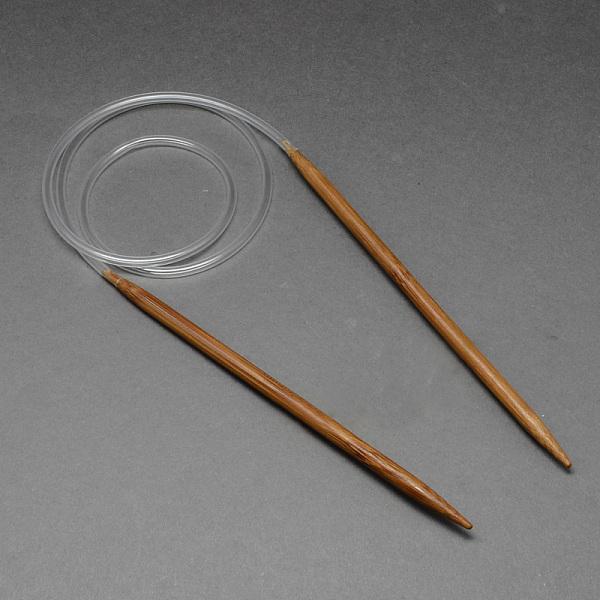 PandaHall Rubber Wire Bamboo Circular Knitting Needles, More Size Available, Saddle Brown, 780~800x4.5mm Bamboo Brown