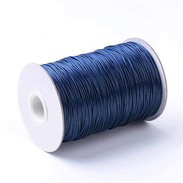 

PandaHall Korean Waxed Polyester Cords, Midnight Blue, 1.5mm, about 200yards/roll(600 feet/roll) Waxed Polyester Cord Round