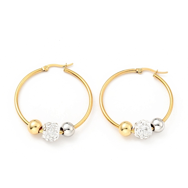 

PandaHall Crystal Rhinestone Beaded Hoop Earrings with 316 Stainless Steel Pins, Vacuum Plating 201 Stainless Steel Jewelry for Women...