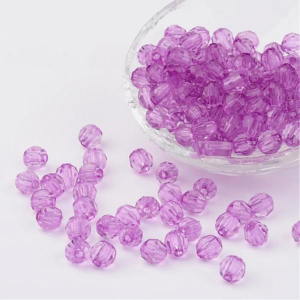 

PandaHall Transparent Acrylic Beads, Faceted, Round, Plum, 8mm, Hole: 1.5mm, about 1800pcs/500g Acrylic Round Purple