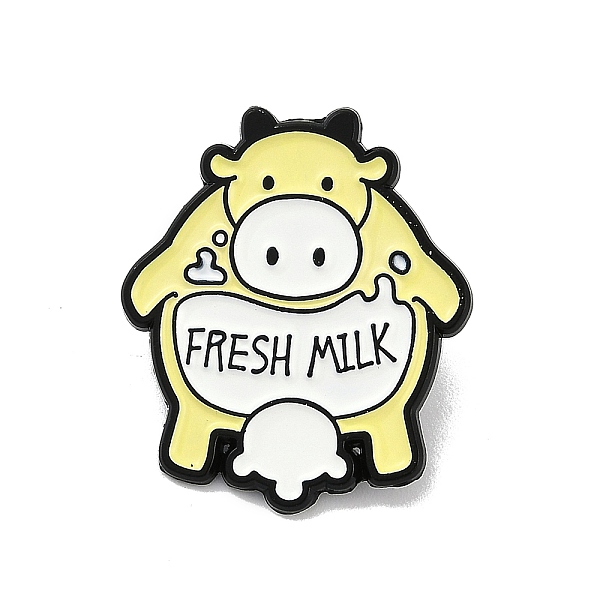 Cute Cow Theme Fresh Milk Enamel Pins