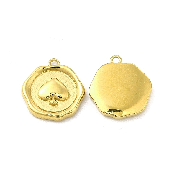 

PandaHall Ion Plating(IP) 304 Stainless Steel Pendants, Flower with Heart Charm, Real 14K Gold Plated, 15x14x2.5mm, Hole: 1.2mm 304...