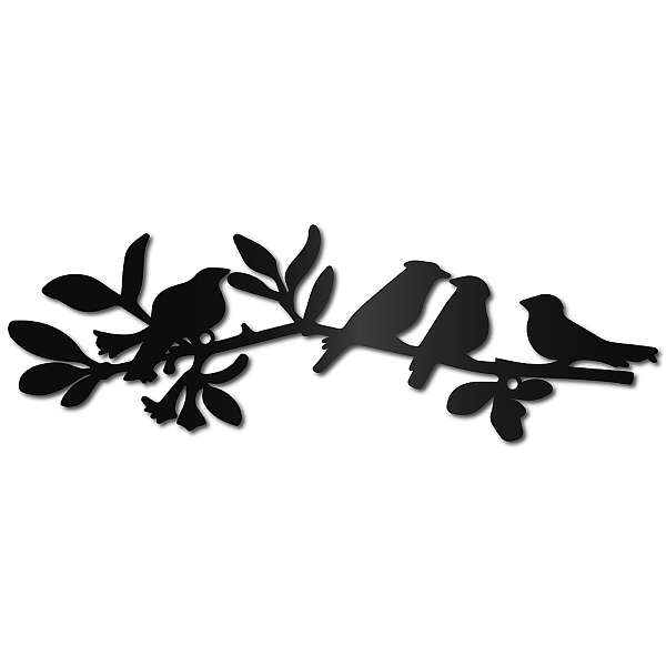 

PandaHall CREATCABIN Birds on Branch Metal Wall Art Decor Sculpture Hanging Decoration Sign 4 Birds Iron Wall Art Black Rustic Decor...