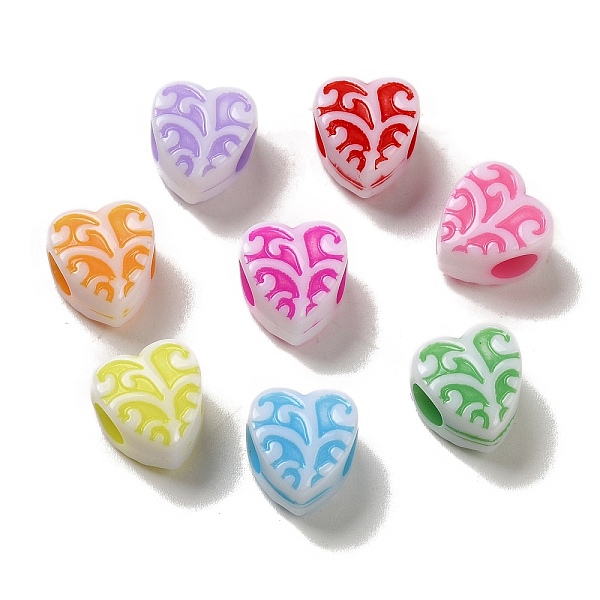 

PandaHall Opaque Acrylic European Beads, Craft Style, Leaf, Mixed Color, 11x10.5x7.5mm, Hole: 4mm, 1000pcs/500g Acrylic Leaf Multicolor