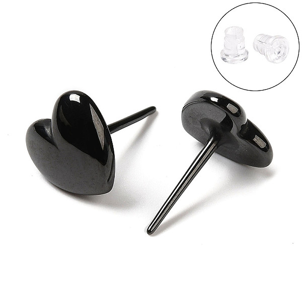 

PandaHall Hypoallergenic Bioceramics Zirconia Ceramic Heart Stud Earrings, No Fading and Nickel Free, Black, 9.8x9.8mm Zirconia Ceramic...
