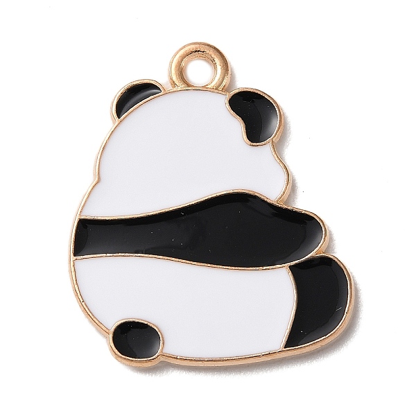

PandaHall Golden Plated Alloy Enamel Pendants, Panda Charm, WhiteSmoke, 23.5x20x1mm, Hole: 2mm Alloy+Enamel Panda White