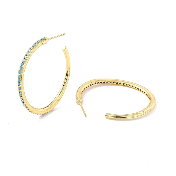 

PandaHall Cubic Zirconia C-shape Stud Earrings, Real 18K Gold Plated, Rack Plating Brass Half Hoop Earrings for Women, Cadmium Free & Lead...