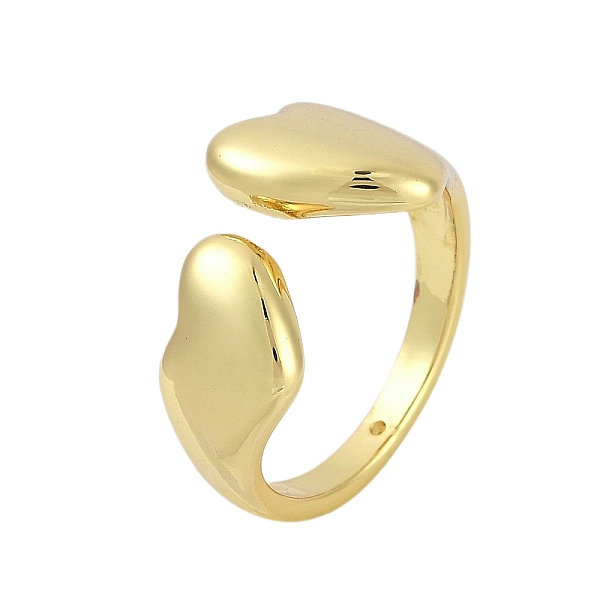 Heart Rack Plating Brass Open Cuff Rings