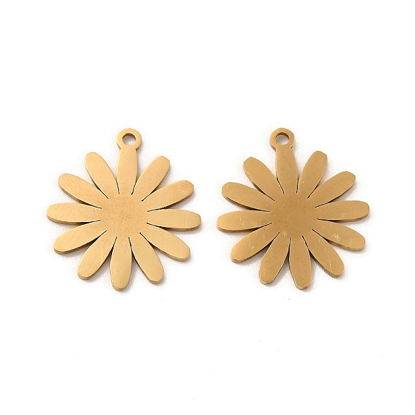 

PandaHall 201 Stainless Steel Pendants, Flower Charms, Golden, 19x16.8x0.9mm, Hole: 1.4mm 201 Stainless Steel Flower