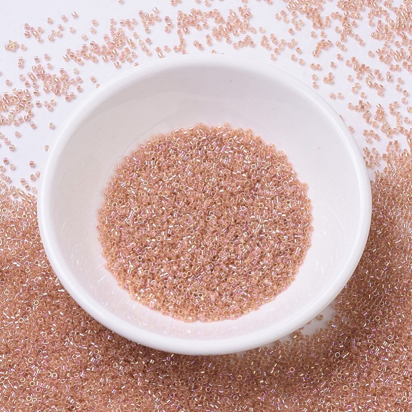 

PandaHall MIYUKI Delica Beads, Cylinder, Japanese Seed Beads, 11/0, (DB0054) Dark Peach Lined Crystal AB, 1.3x1.6mm, Hole: 0.8mm, about..., Pink