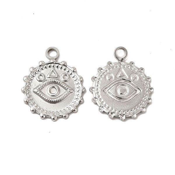 

PandaHall 304 Stainless Steel Pendant Cabochon Settings, Sun with Eye, Stainless Steel Color, Tray: 1~1.8mm, 21.5x18x1.5mm, Hole: 2.5mm 304...