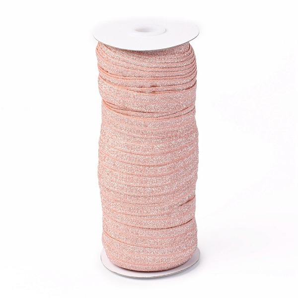 

PandaHall Gold and Silver Sparkle Elastic Side Nylon Ribbon, Webbing Garment Sewing Accessories, Light Salmon, 5/8 inch(15mm), about...