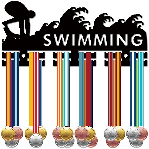 

PandaHall Acrylic Medal Holder, Medal Display Hanger Rack, Medal Holder Frame, with Standoff Pins, Sports, 130x290x10mm, Hole: 8mm Acrylic..., Black