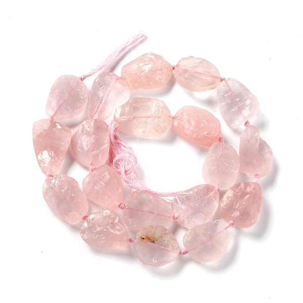 

PandaHall Rough Raw Natural Rose Quartz Beads Strands, Nuggets, 18x13x6mm, Hole: 0.8mm, about 19pcs/strand, 15.75''(40cm) Rose Quartz...