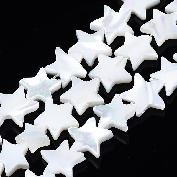 

PandaHall Natural Trochid Shell/Trochus Shell Beads Strands, Bleach, Star, White, 9~10x9~11x2.5mm, Hole: 0.5mm, about 49~50pcs/strand, 15.55...