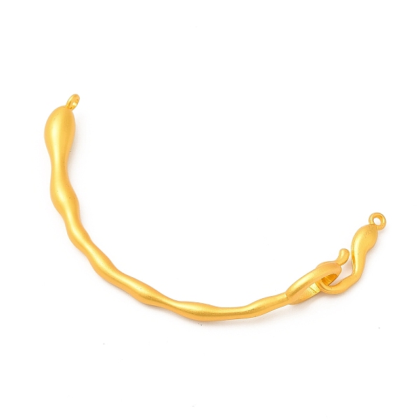 

PandaHall Rack Plating Alloy S-Hook Clasps, Curved Shape, Matte Gold Color, 27x62x6mm, Hole: 1.5~1.6mm, Big Hole: 7.5x5mm, S-Hook...