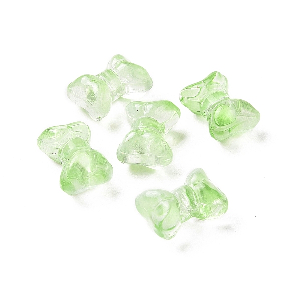 

PandaHall Transparent Spray Painted Glass Beads, Bowknot, Yellow Green, 10x14x8mm, Hole: 1mm Glass Bowknot
