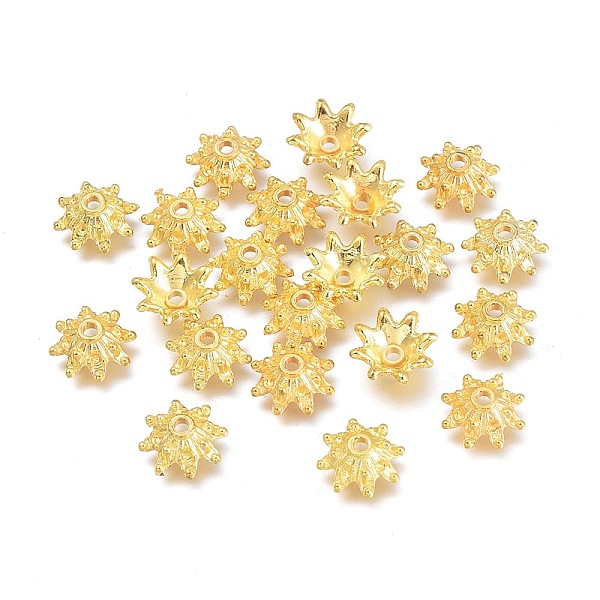 

PandaHall CCB Plastic Bead Caps, 8-Petal, Golden, 8.5x3.5mm, Hole: 1.4mm Plastic