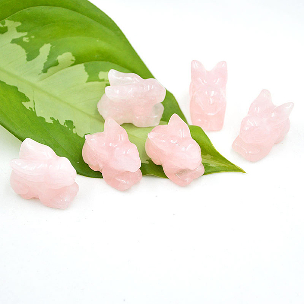 

PandaHall Natural Rose Quartz Rabbit Figurine Display Decorations, Energy Stone Ornaments, 16x30x20mm Rose Quartz Rabbit