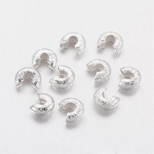 

PandaHall Brass Crimp Beads Covers, Silver Color Plated, 3.2mm In Diameter, Hole: 1.2mm Brass