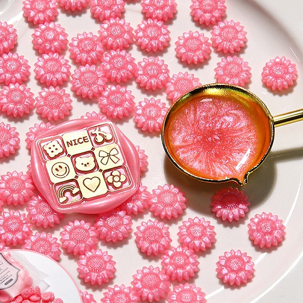 

PandaHall Sealing Wax Particles, for Retro Seal Stamp, Flower, Hot Pink, 11x5mm, 100pcs/bag Wax Flower