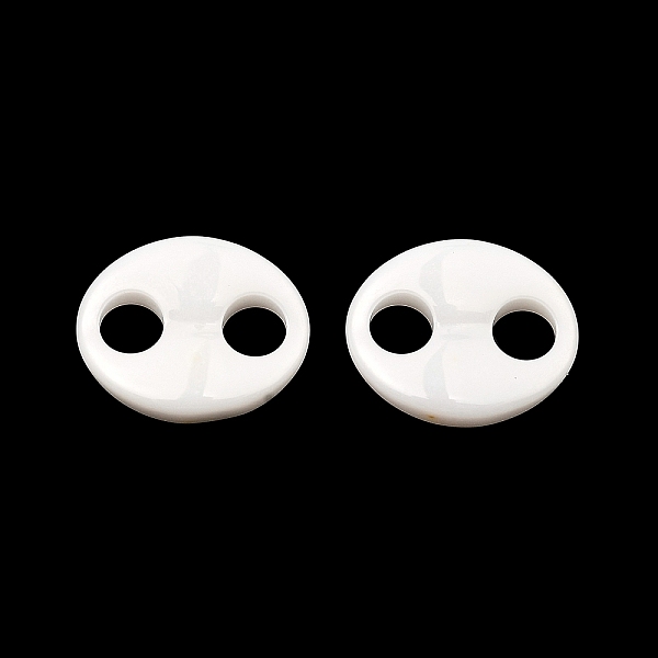 PandaHall Bioceramics Zirconia Ceramic Connector Charms, No Fading and Hypoallergenic, Nickel Free, Coffee Bean, White, 12.5x10x2.5mm, Hole...