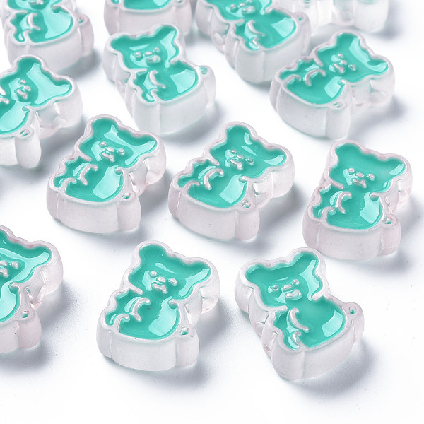 

PandaHall Transparent Acrylic Beads, with Enamel, Frosted, Bear, WhiteSmoke, 26.5x20x9mm, Hole: 3mm Acrylic Bear White