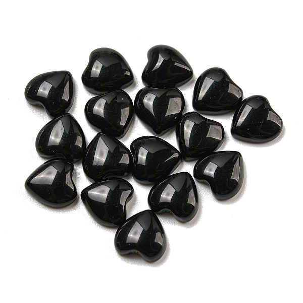 

PandaHall Natural Black Stone Cabochons, Heart, 8x8x3.5mm Black Stone Heart