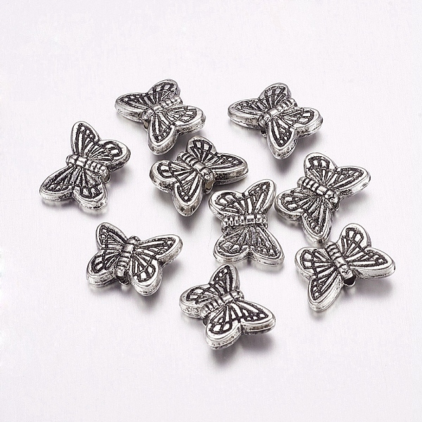 

PandaHall CCB Plastic Beads, Butterfly, Antique Silver, 11x15x5mm, Hole: 2mm Plastic Butterfly