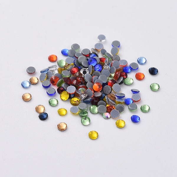 

PandaHall Hotfix Rhinestone, Glass Rhinestone Flat Back Cabochons, Half Round, Mixed Color, SS8, 2.3~2.4x1mm, about 1440pcs/bag Glass..., Multicolor