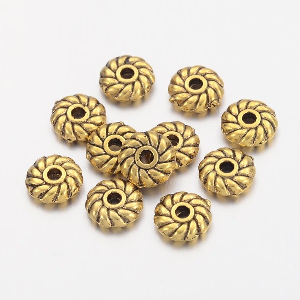 

PandaHall Tibetan Style Alloy Spacer Beads, Flat Round, Antique Golden, Lead Free & Cadmium Free & Nickel Free, 6x6x2mm, Hole: 1mm Alloy...