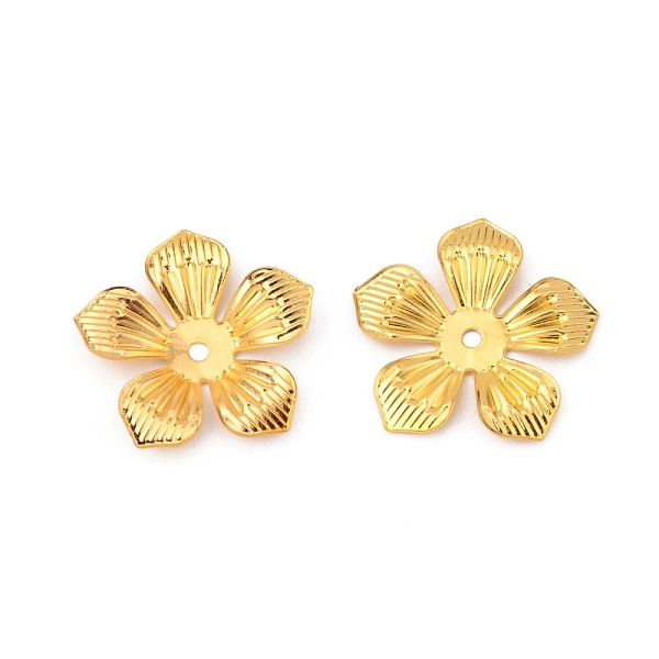 

PandaHall 5-Petal Iron Bead Caps, Flower, Golden, 21.5x22.5x1.5mm, Hole: 1.8mm Iron