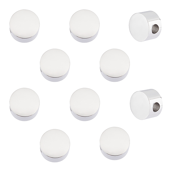 

PandaHall Unicraftale 304 Stainless Steel Beads, Flat Round, Stainless Steel Color, 5x8mm, Hole: 2.5mm, 10pcs/box 304 Stainless Steel Flat...