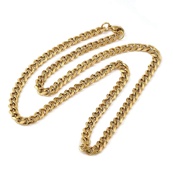

PandaHall Ion Plating(IP) 304 Stainless Steel Cuban Link Chain Necklace for Men Women, Golden, 19.88 inch(50.5cm) 304 Stainless Steel
