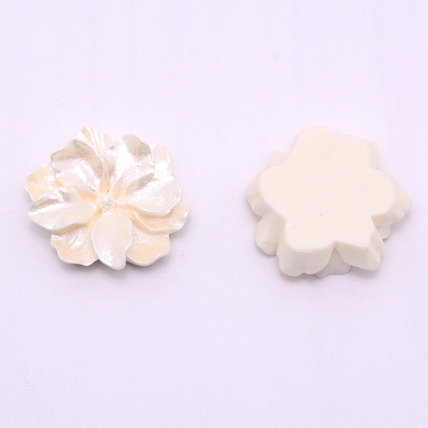 

PandaHall Opaque Resin Cabochon, Flower, Cornsilk, 26x23.7x6.5mm Resin Flower Gold