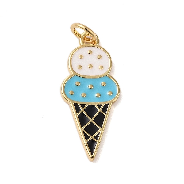 

PandaHall Rack Plating Brass Enamel Pendants, with Jump Ring, Cadmium Free & Lead Free, Real 18K Gold Plated, Ice Cream Charm, Dark Slate...