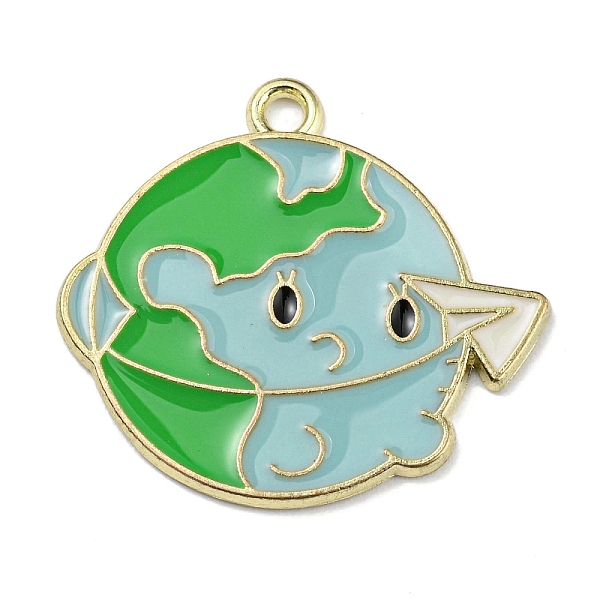 

PandaHall Alloy Enmael Pendants, Golden, Earth Charm, Airplane, 23.5x26x1mm, Hole: 1.8mm Alloy+Enamel Airplane