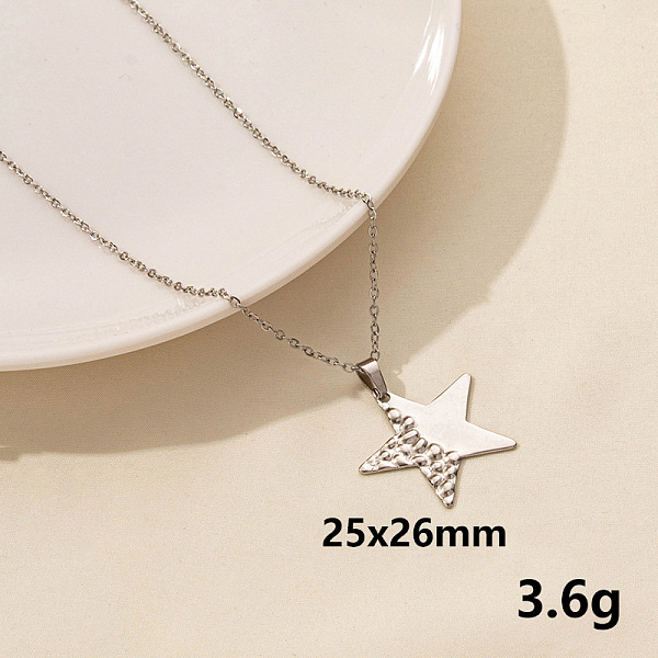 

PandaHall Stylish Stainless Steel Geometric Star Pendant Necklace for Women Stainless Steel