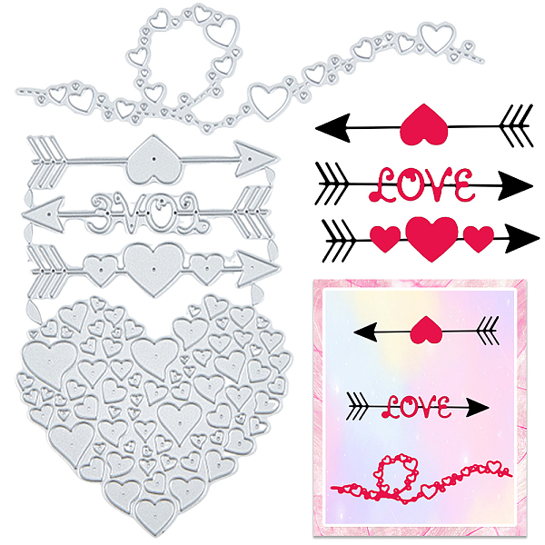 

PandaHall CRASPIRE Valentine's Day Theme Heart Carbon Steel Cutting Dies Stencils Set, for DIY Scrapbooking, Photo Album, Decorative...