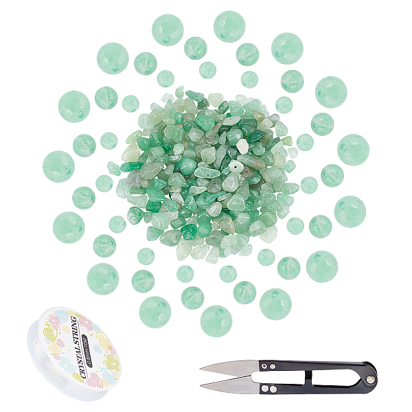 

PandaHall SUNNYCLUE DIY Jewelry Making Kits, Including Natural Green Aventurine Beads, Elastic Crystal Thread and Sharp Steel Scissors, 4mm...