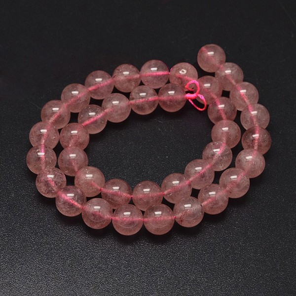 

PandaHall Round Natural Strawberry Quartz Beads Strands, Grade AB+, 8mm, Hole: 1mm, about 51pcs/strand, 15.7 inch Strawberry Quartz Round..., Pink