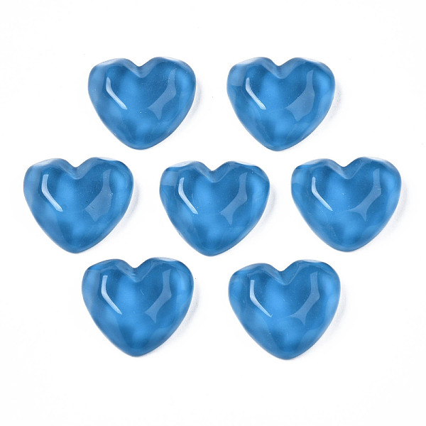

PandaHall Transparent Resin Cabochons, Water Ripple, Heart, Steel Blue, 17x21x7.5mm Resin Heart