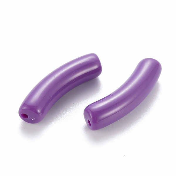 

PandaHall Opaque Acrylic Beads, Curved Tube, Dark Violet, 32x9.5x8mm, Hole: 1.8mm Acrylic Tube