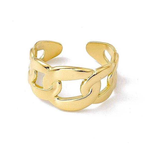 Ионное покрытие (ip) 304 кольцо из нержавеющей стали в форме цепочки с открытой манжетой для женщин