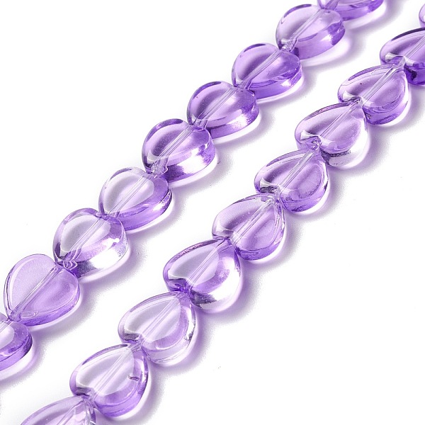 

PandaHall Transparent Glass Beads Strand, Heart, Blue Violet, 9.5~10x10x3.5~4.5mm, Hole: 0.8~1mm, about 35pcs/strand, 13.15~13.31 inch...