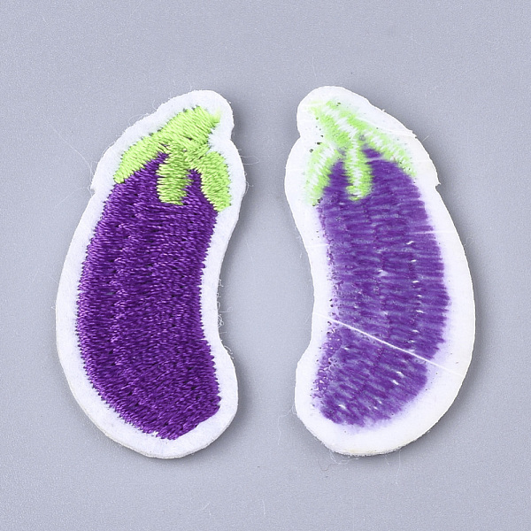 

PandaHall Computerized Embroidery Cloth Iron On Patches, Costume Accessories, Appliques, Eggplant, Dark Violet, 38x18x1.5mm Cloth Vegetables..., Purple