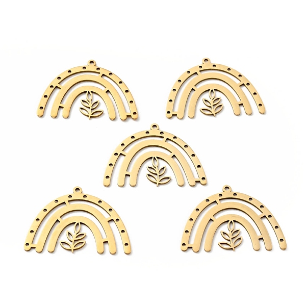 

PandaHall 304 Stainless Steel Pendants, Arch with Grass, Golden, 26x36x1mm, Hole: 1.2mm 304 Stainless Steel Arch